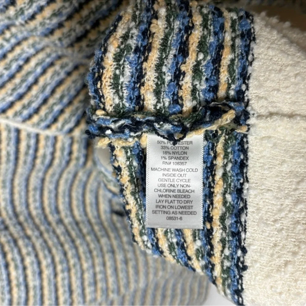 Liz Claiborne Striped Knit Cardigan Sweater XXL Preppy